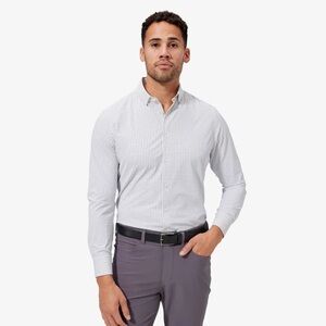 Eton White / Navy Plaid Contemporary Dress Shirt 42